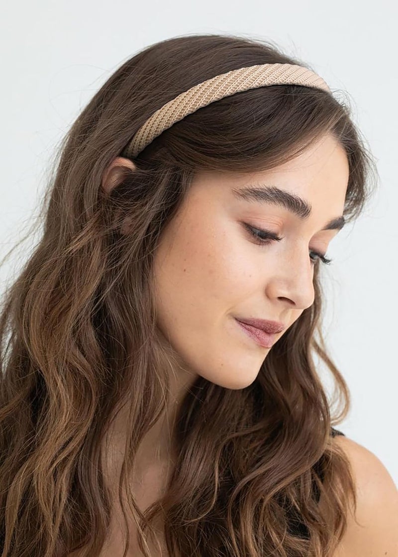 AIBFRID Headbands for Women Thin Knitted Hairbands Fashion Non Slip Headband for Women's Hair Cute Solid Colors Hair Accessories 4 PCS - Image 5